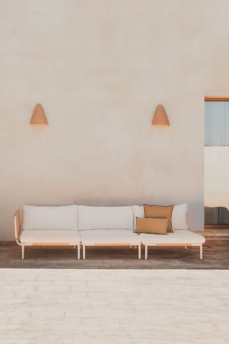 Sofá modular de jardim de canto de 3 peças Roubly