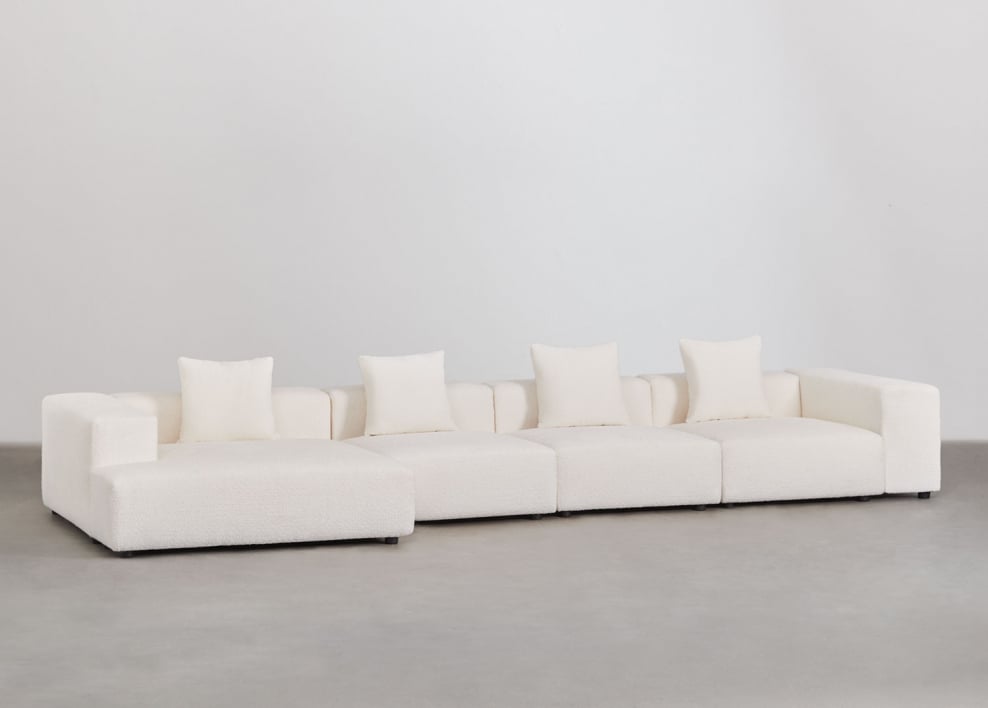 Sofá modular chaise longue esquerdo de 4 peças ↔︎420 cm com apoio de braço alto Bruna