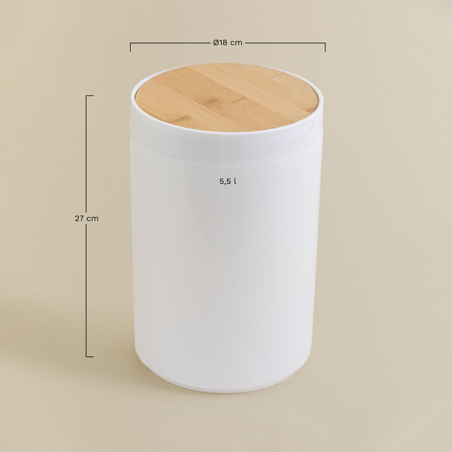 Ulysse bin com tampa, Dimensões