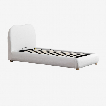 Cama Dobrável De Lã De Cordeiro Winselet Chenille Branco Marfim & 90 X 190 Cm - Sklum