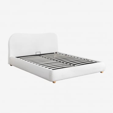 Cama Dobrável De Lã De Cordeiro Winselet Chenille Branco Marfim & 160 X 200 Cm - Sklum
