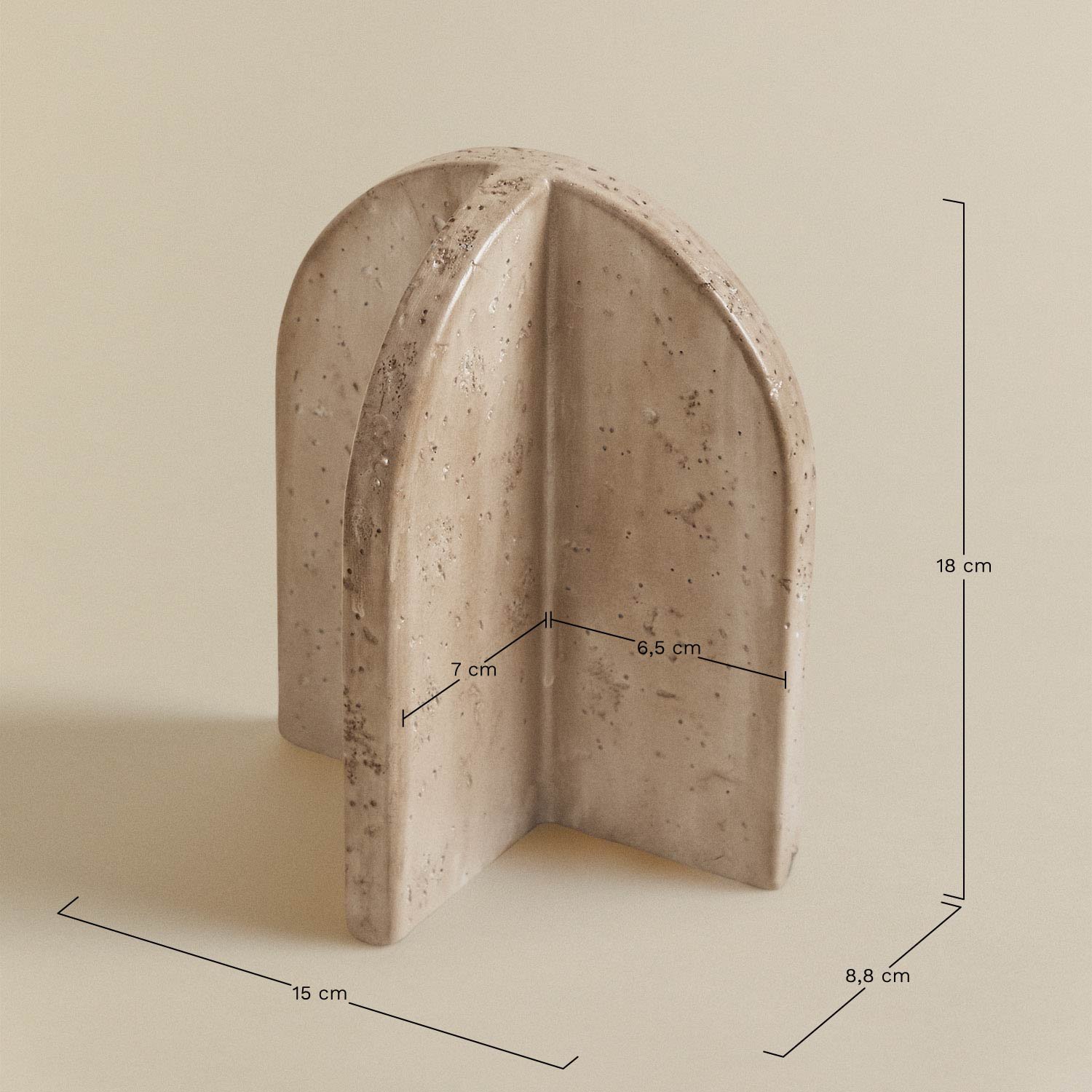 Conjunto de 2 suportes para livros de cimento Kirelo, Dimensões