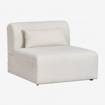 Módulo Central Para Sofá Modular Em Borreguito Borjan Chenille Branco - Sklum