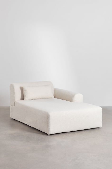 Módulo chaise longue direito para sofá modular em tosquia Borjan - Chenille Branco