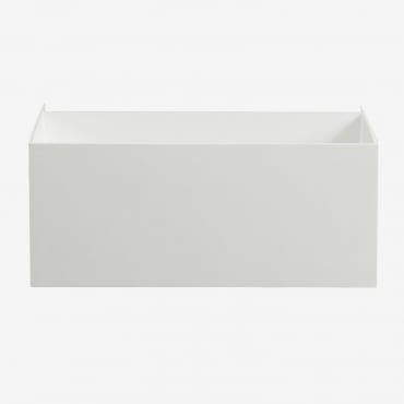 Conjunto De Móvel De Casa De Banho Em Resina Com Lavatório Integrado E Luz Led Nerine Branco & Sem Espelho & Sem Torneira - Sklum