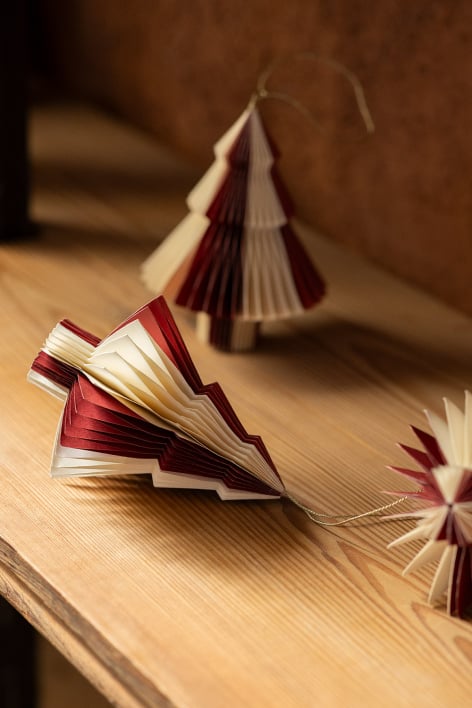 Pack de 3 enfeites de Natal em papel Volin