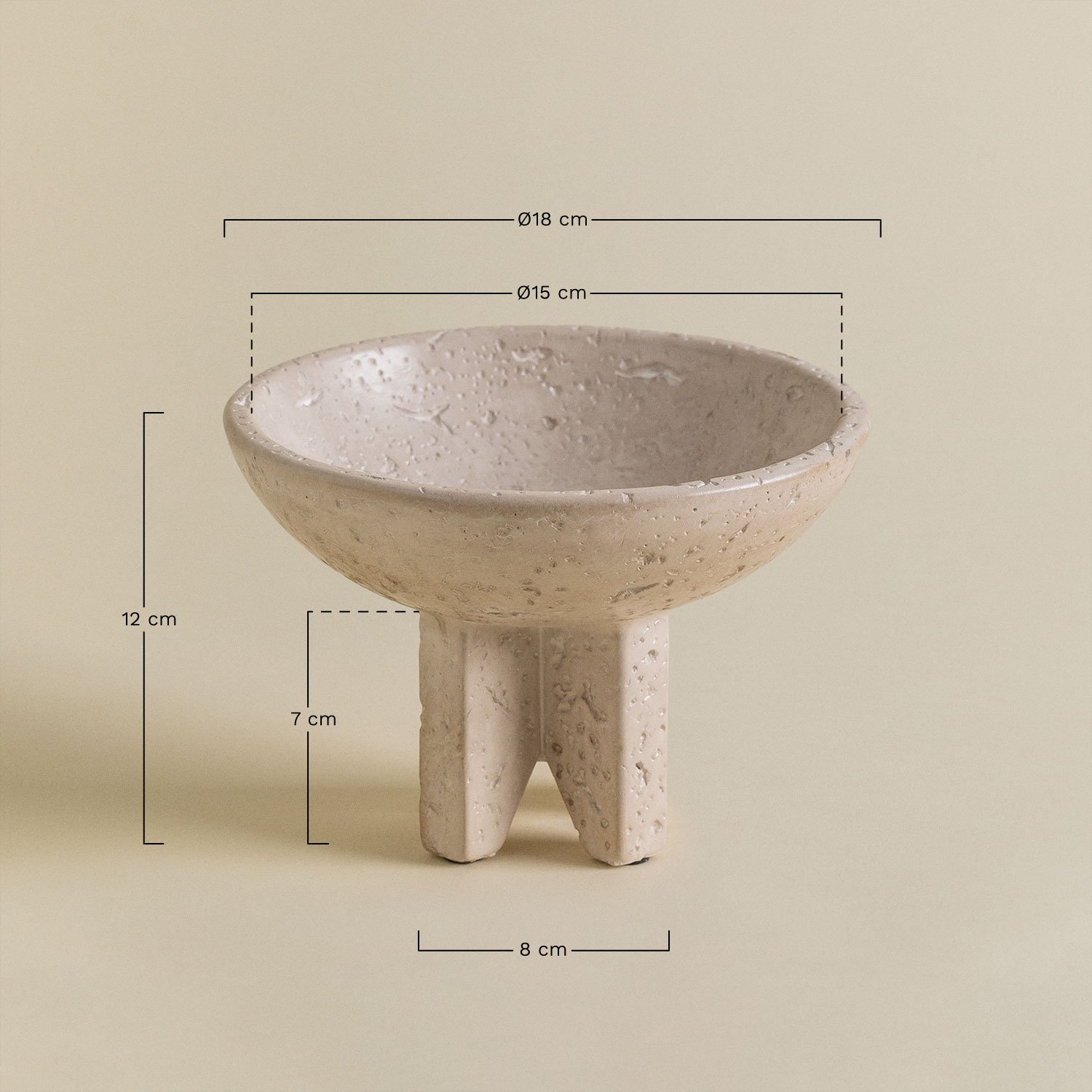 Tigela Decorativa em Cimento Maryse, Dimensões