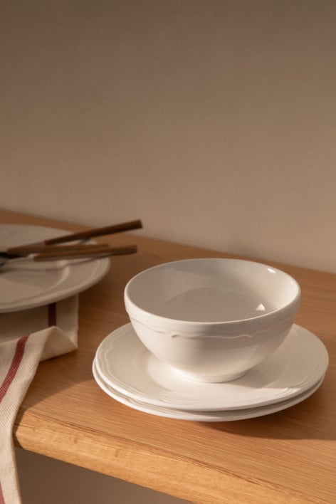 Conjunto de louça em new bone China de 12 peças Oritia