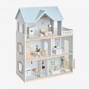 Casa De Bonecas De Madeira Elizabeth Kids Cores Naturais - Sklum para crianças