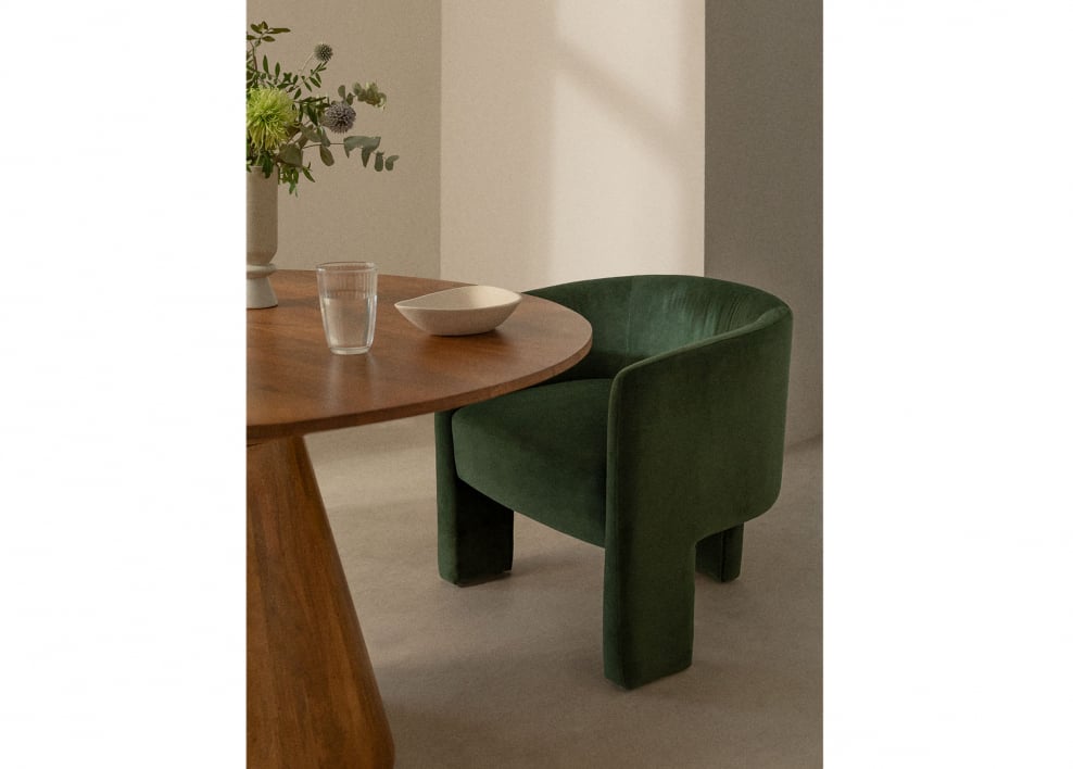 Cadeira de jantar em veludo Xastru - Verde Selva