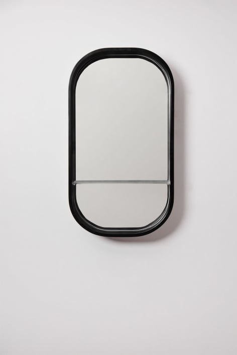 Espelho de parede oval 50x90 cm para casa de banho com prateleira Warien