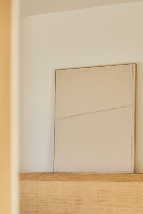 Quadro decorativo com textura em linho Ovilea