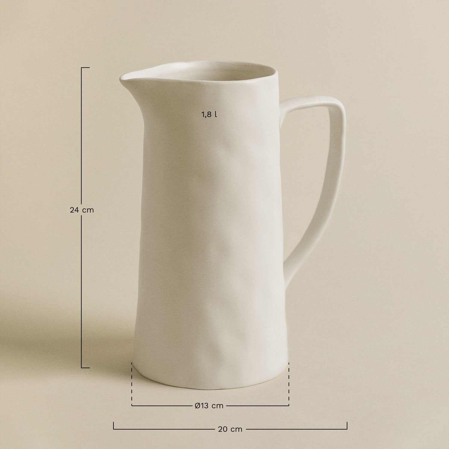 Jarro em Grés 1,8 L Belvere, Dimensões