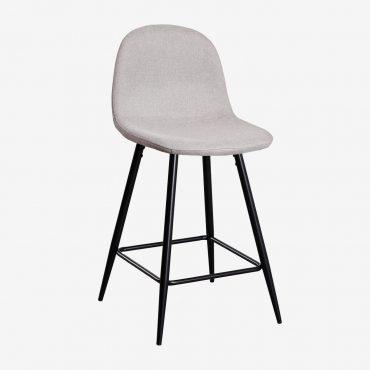 Pacote Com 4 Bancos Altos Glamm Cinza Concreto & ↑65 Cm & Preto - Sklum