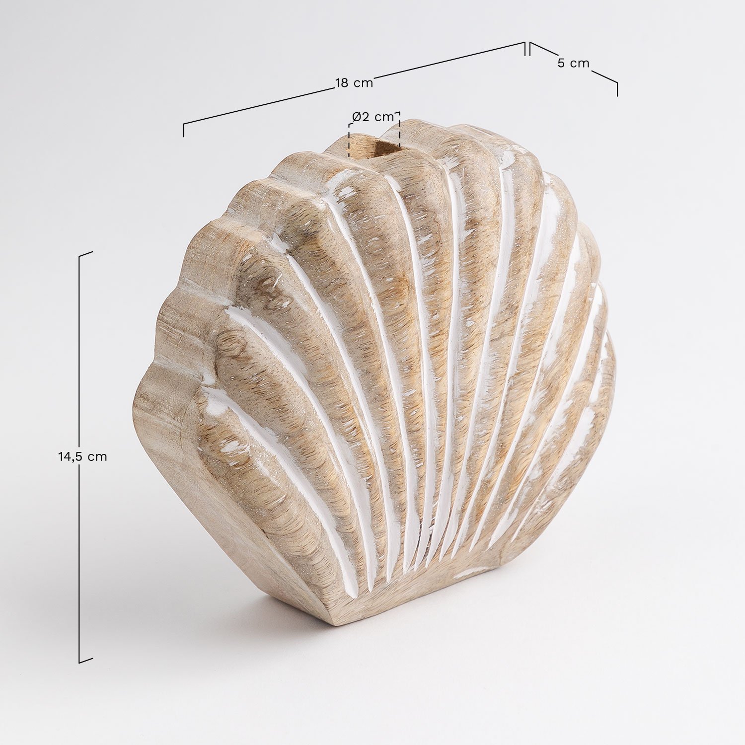 Vaso de madeira de manga Mizoram           , Dimensões