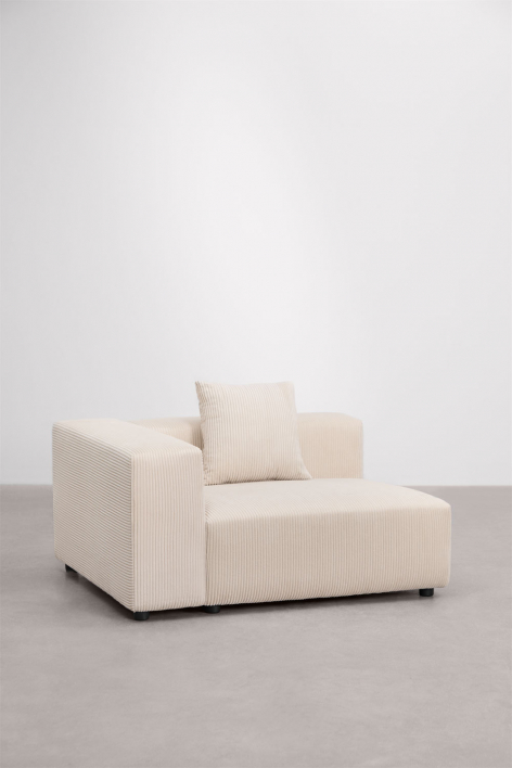 Módulo de canto esquerdo 135x113 cm com apoio de braço alto e almofada para sofá modular Bruna