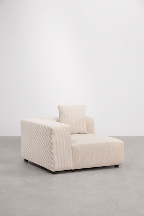 Módulo de canto esquerdo 115x113 cm com apoio de braço alto e almofada para sofá modular Bruna