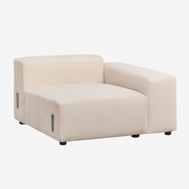 Módulo Canto Direito (115x113 Cm) Com Apoio De Braço Baixo Para Sofá Modular Bruna Bombazina Crema Linho - Sklum