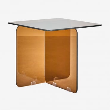 Mesa Lateral Quadrada 50x50 Cm Em Vidro Temperado Eliana Castanho - Sklum