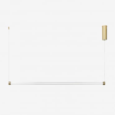Candeeiro De Teto Linear Led De Metal (120 Cm) Cornelia Amarelho Ouro - Sklum