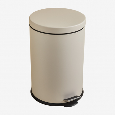 Lixeira Eiden Com Tampa E Pedal Crema & 20 L - Sklum