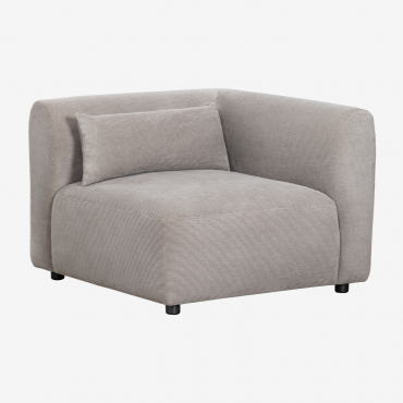 Módulo De Canto Para Sofá Modular Fogler Bombazina Toupeira Claro - Sklum