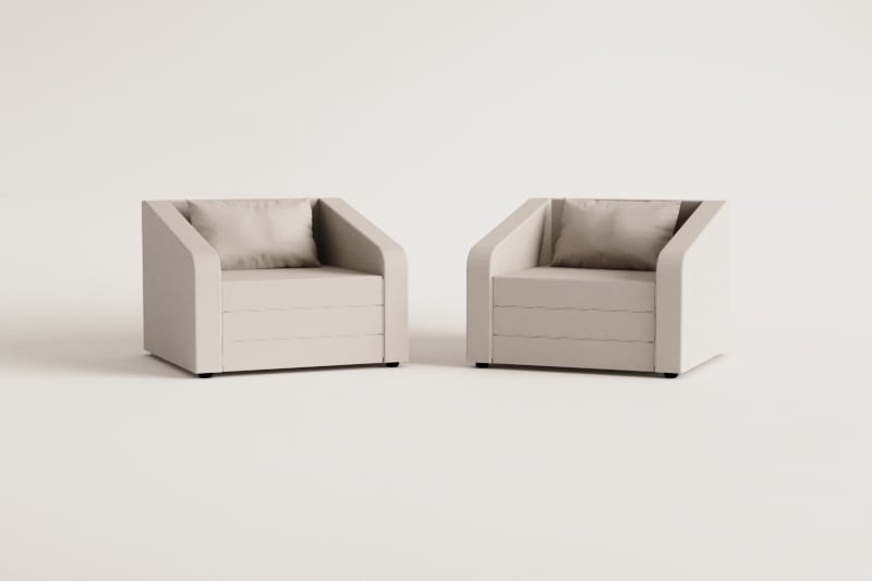 Pack de 2 poltronas-cama em tecido bouclé Dalila