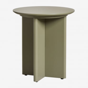 Mesa Auxiliar Redonda Ø45 Cm Em Mdf Saonara Verde Sálvia - Sklum