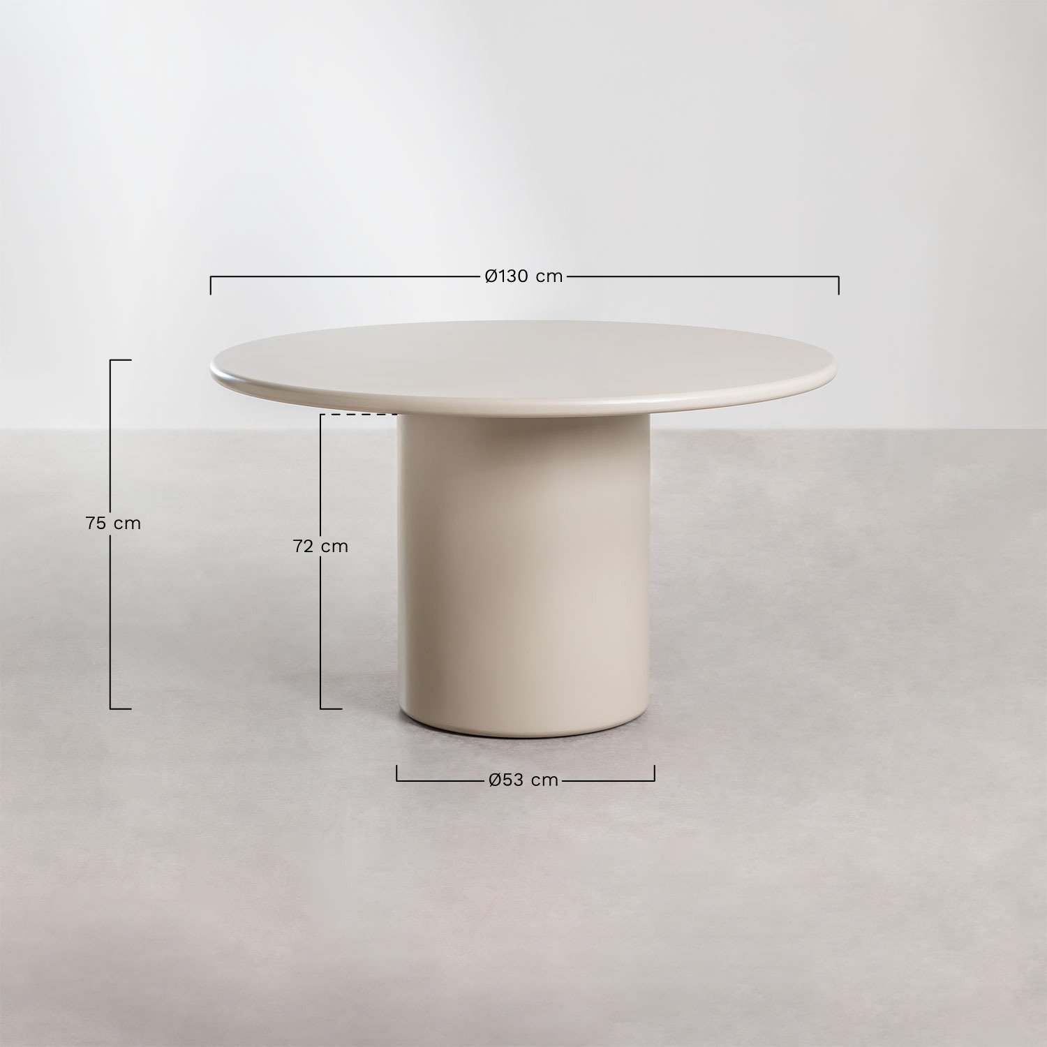 Mesa de jantar redonda Rodeo MDF, Dimensões