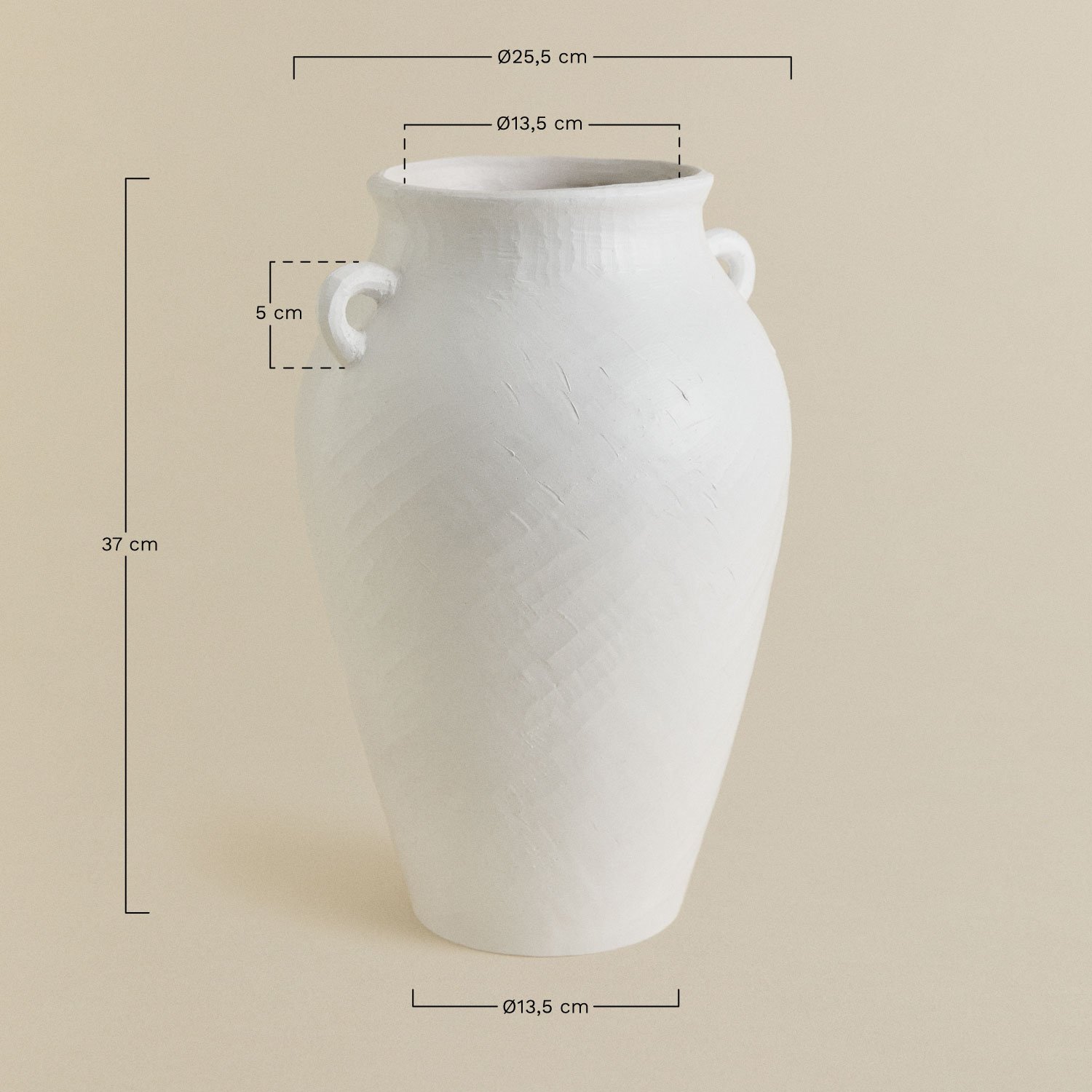 Vaso de cerâmica com alças ↑37 cm Garazi, Dimensões