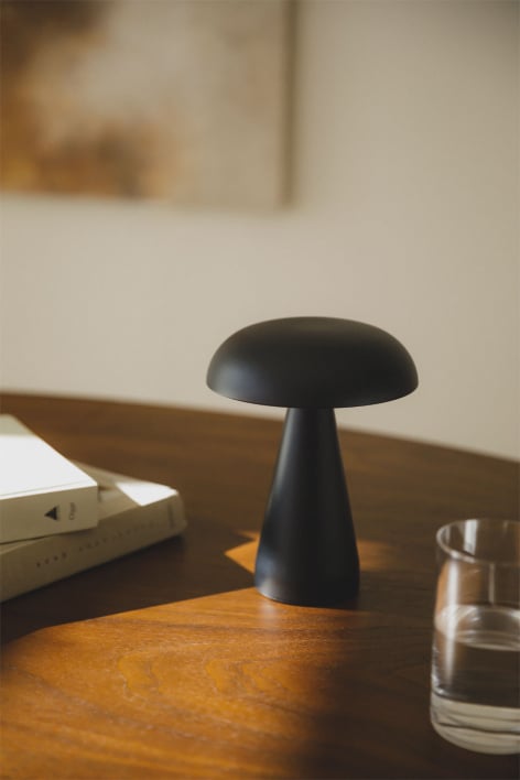 Lâmpada de mesa ↑20 cm LED sem fio em ferro Galina - Preto