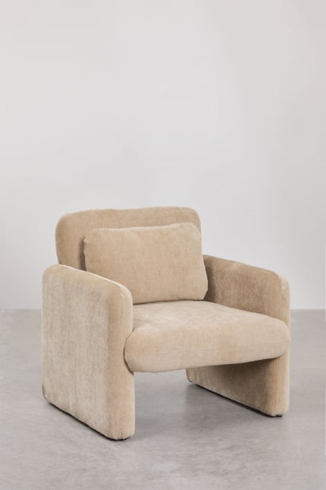 Pacote de 2 poltronas Jeison em chenille - Chenille Castanho Trigo