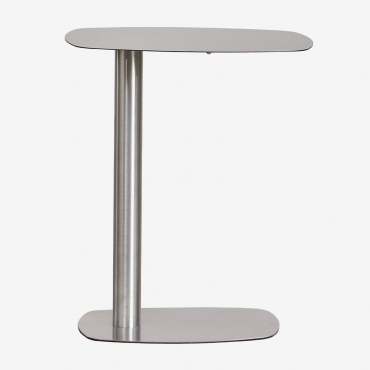 Mesa De Apoio Retangular 40x25 Cm Em Aço Inoxidável Odelia Cinza Aço & ↑50 Cm - Sklum