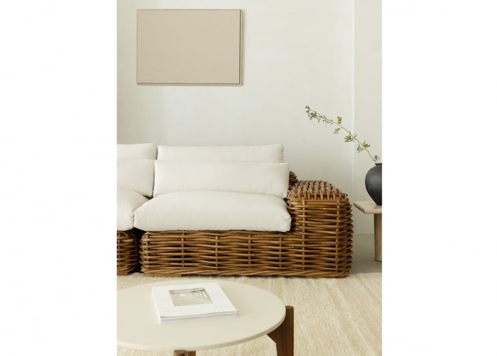 Módulo de canto direito para sofá modular em rattan Milu