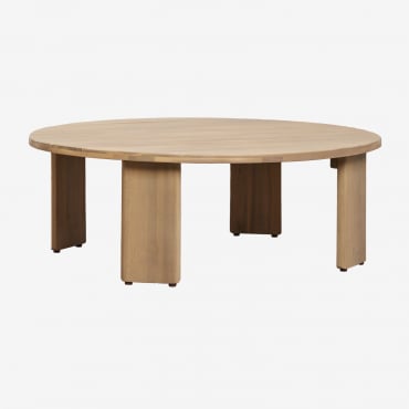 Mesa De Centro Oval De Jardim 100x80 Cm Em Madeira De Acácia Uleno Marrom Acácia Claro - Sklum