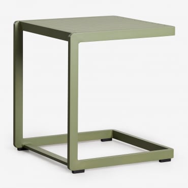 Mesa De Apoio Quadrada Para Jardim 40x40 Cm Em Alumínio Dulem Verde Azeitona Intenso - Sklum