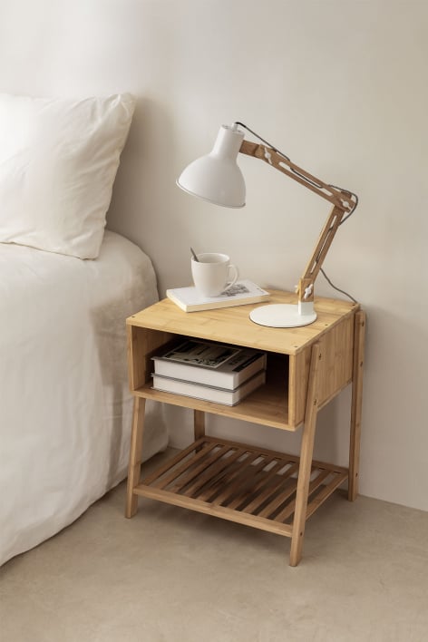 Pack de 2 mesas de cabeceira 45x35 cm em bambu Natela