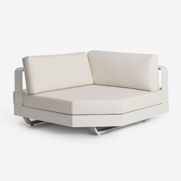 Sofá De Canto Modular De Alumínio Yarilo Para Jardim Bouclé Cores Naturais - Sklum
