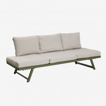 Sofá De Jardim De 3 Lugares Reclinável Libanc Cinza - Verde Exército - Sklum