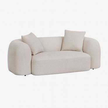 Sofá Coco 2 Lugares Em Chenille Tecido De Chenille Espesso Branco - Sklum