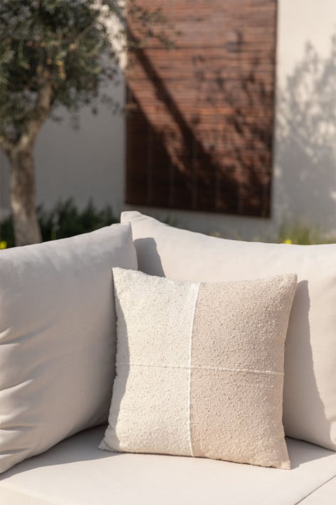 Coussin carré 45x45 cm en coton Louisa Design - Branco - Crema Linho