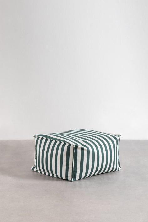Puff retangular 75x65 cm em tecido Sandel - Verde Selva