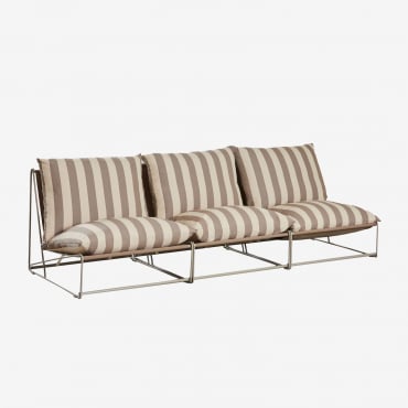 Sofá Modular De Jardim De 3 Peças Amaro Tapioca Bege - Castanho Moka - Sklum