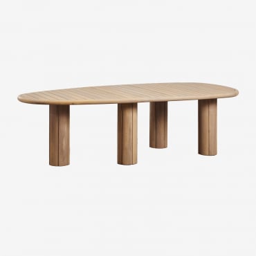 Mesa De Jardim Oval Em Madeira De Acácia Ginara Marrom Acácia Claro & ↔︎ 260 Cm - Sklum