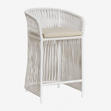 Pacote De 4 Bancos Altos De Jardim Sophie Gardénia Branco & ↑65 Cm - Sklum
