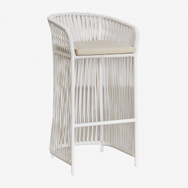 Pacote De 4 Bancos Altos De Jardim Sophie Gardénia Branco & ↑75 Cm - Sklum