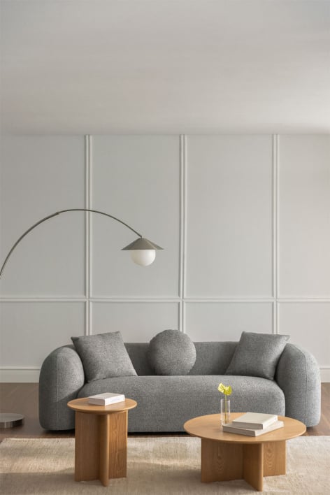 Sofá de 3 lugares em chenille Coco - Thick Chenille Granite Grey