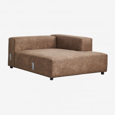 Módulo Chaise Longue Direito Para Sofá Modular Bruna Camurça Café Castanho - Sklum