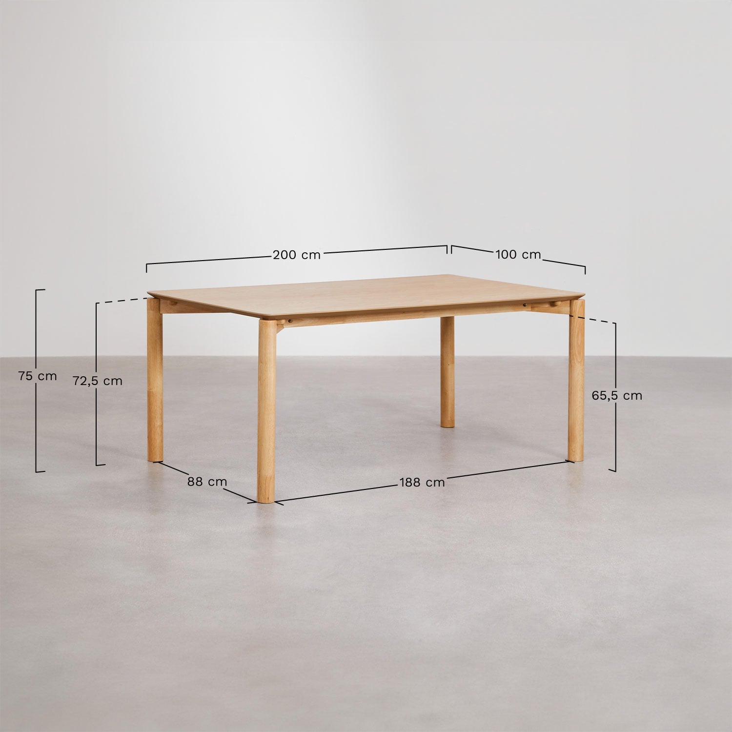 Mesa de jantar Munden MDF, Dimens&otilde;es