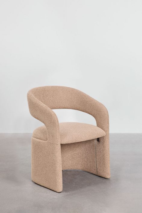 Pack de 2 poltronas estofadas Jules - Chenille Espesso Latte Marrom